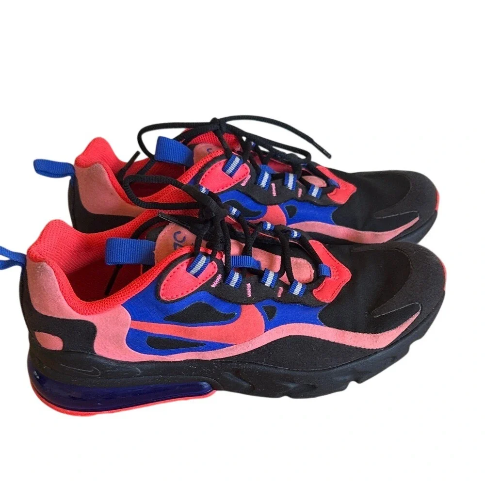 Nike Air Max 270 React Low‎ Black Crimson Blue Size 6Y